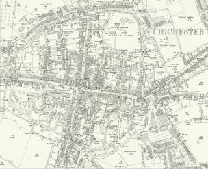 Map of Chichester 1914. By permission of the National Library of Scotland